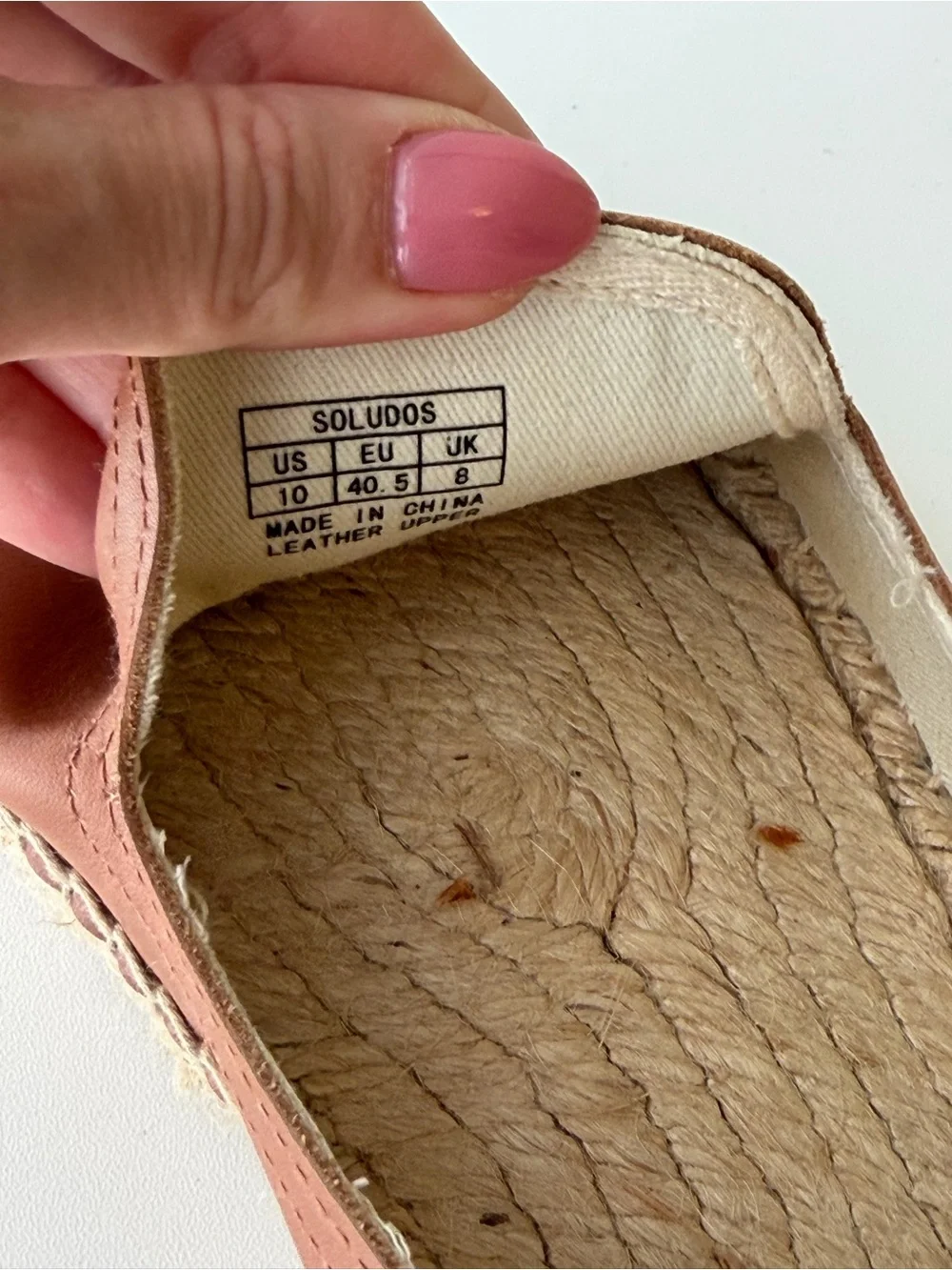 Soludos espadrilles Camel Tan Brown leather Slip on Size 10